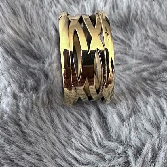 Stainless Steel Gold-Plated Ring Size 8 and wide 10MM - Picture 4 of 6